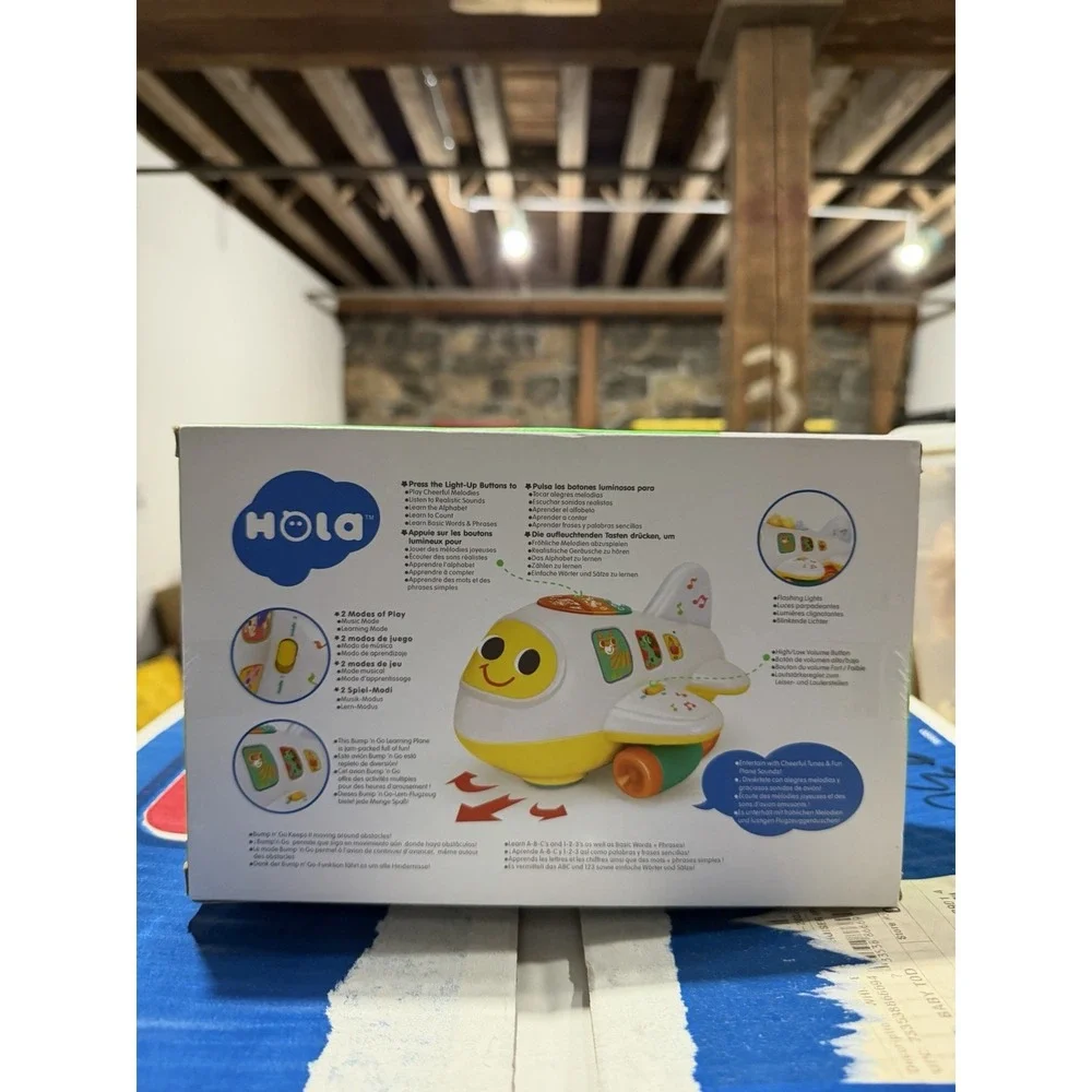 Hola Toy For Kid 12M+ Bump 'n Go Learning Plane - Battery Not Included - AS IS